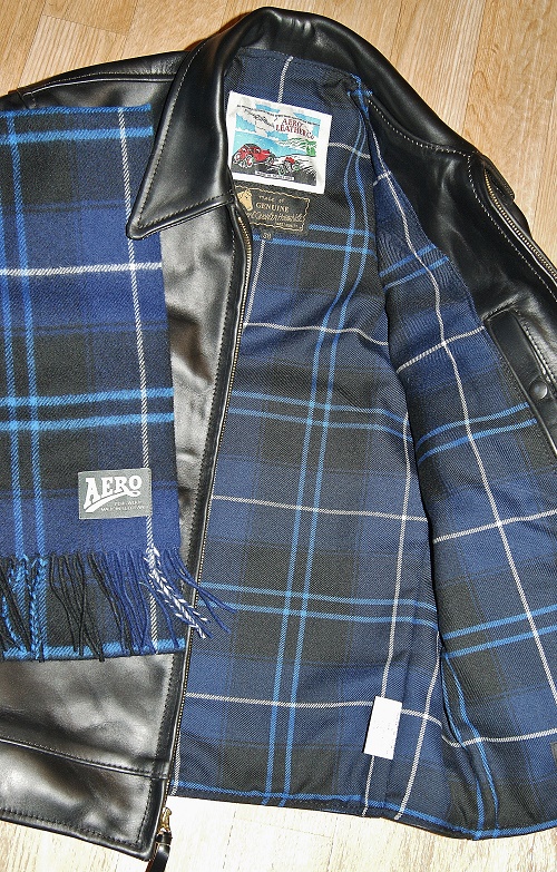 Aero Premier Highwayman Black CXL FQHH Patriot Modern tartan lining scarf.jpg