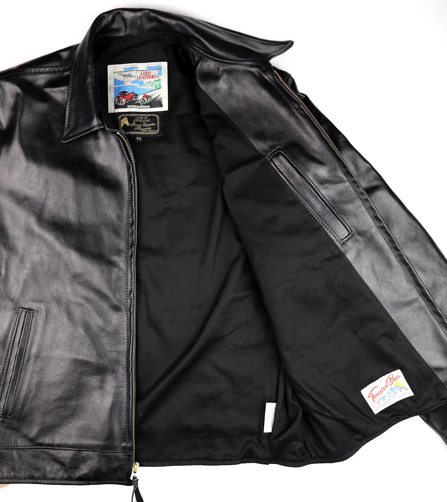 Aero Premier Highwayman Black Pinnacle Horsehide black cotton drill lining.jpg