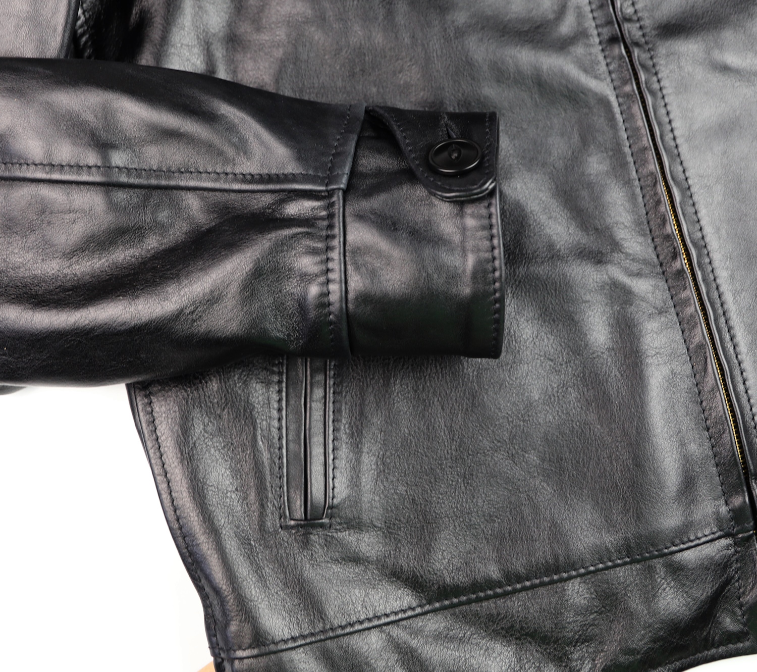 Aero Premier Highwayman Black Pinnacle Horsehide button cuff.jpg