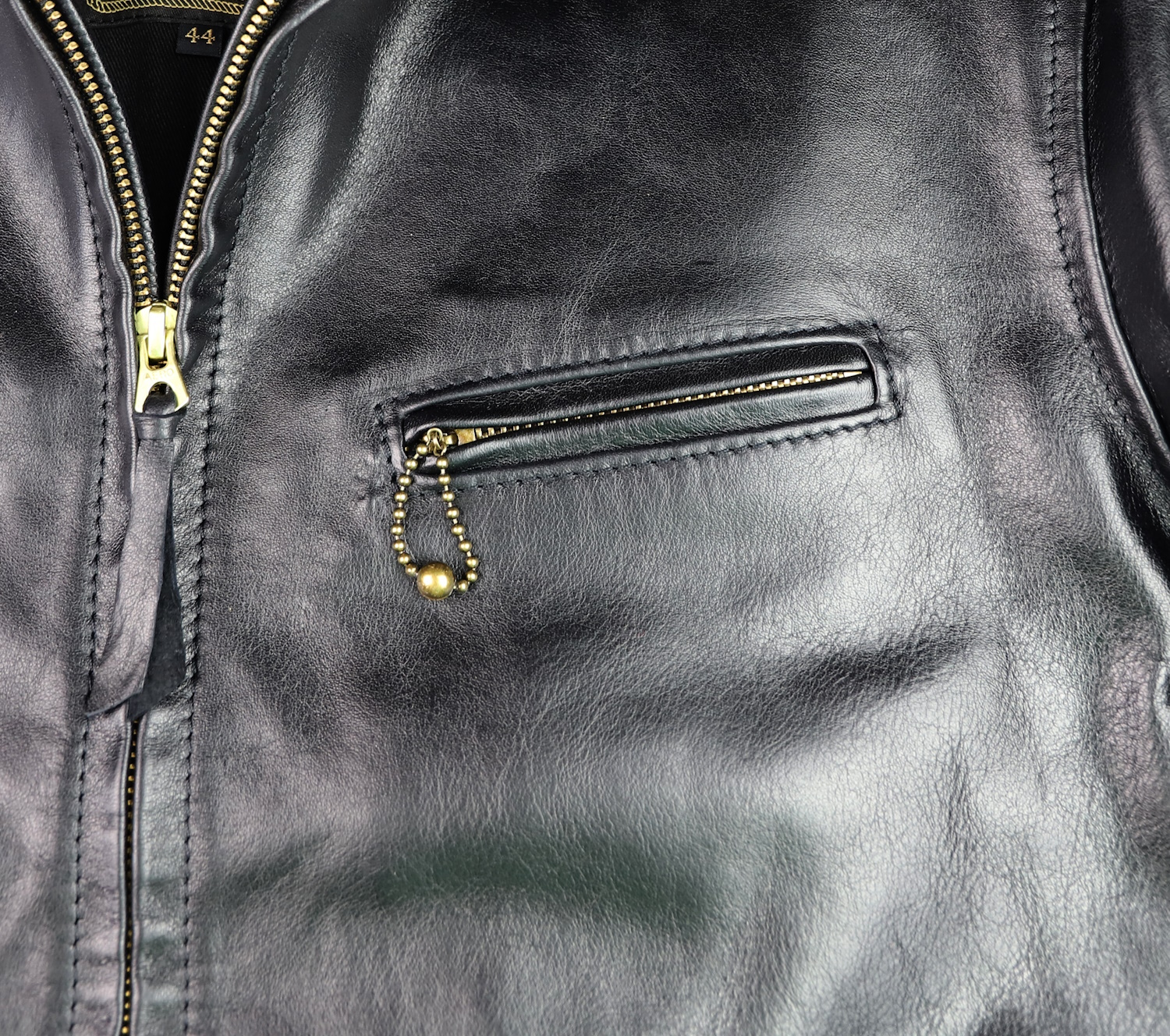 Aero Premier Highwayman Black Pinnacle Horsehide chest pocket.jpg