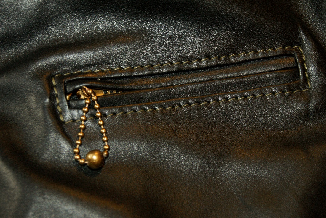 Aero Premier Highwayman Black Vicenza Horsehide AA31 chest pocket.jpg