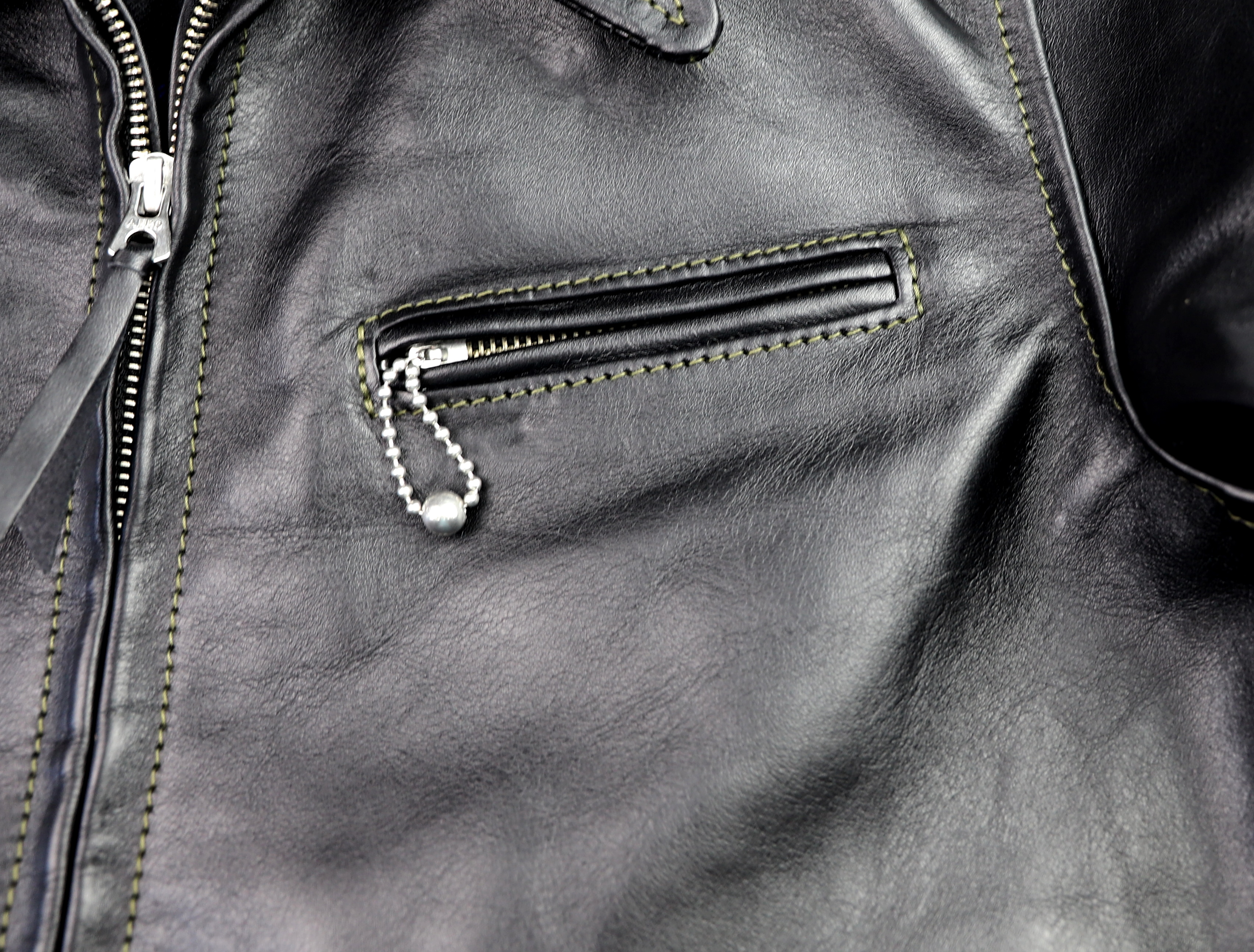 Aero Premier Highwayman Black Vicenza Horsehide BB6H chest pocket.jpg