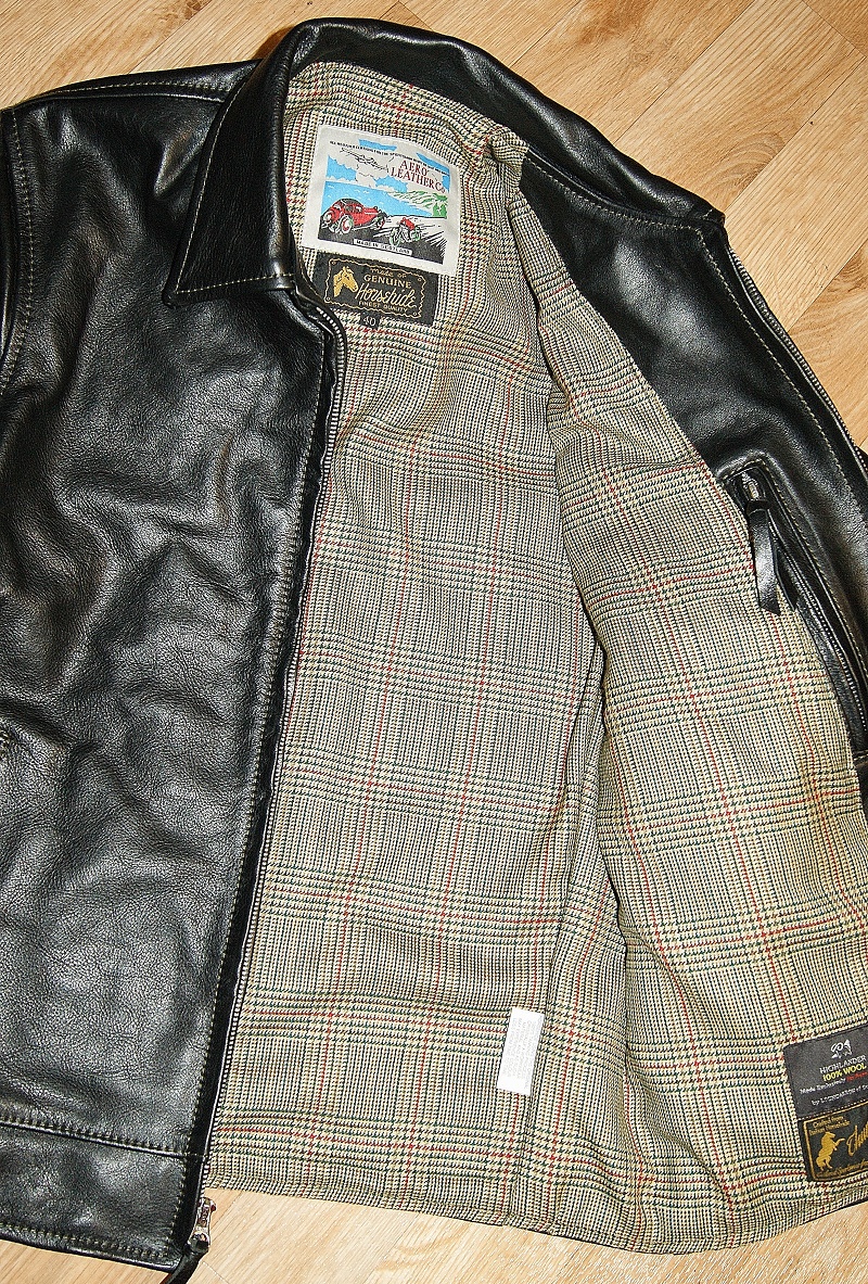 Aero Premier Highwayman Black Vicenza Horsehide Minto Check Tweed wool lining.jpg