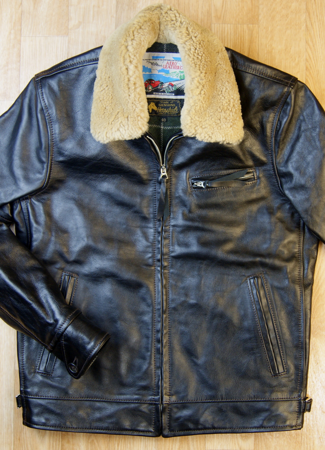 Aero Premier Highwayman Black Vicenza Irvin fur collar front.jpg