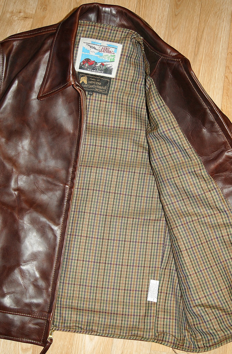 Aero Premier Highwayman Brown CXL FQHH 44 Ednam Check Tweed wool lining.jpg