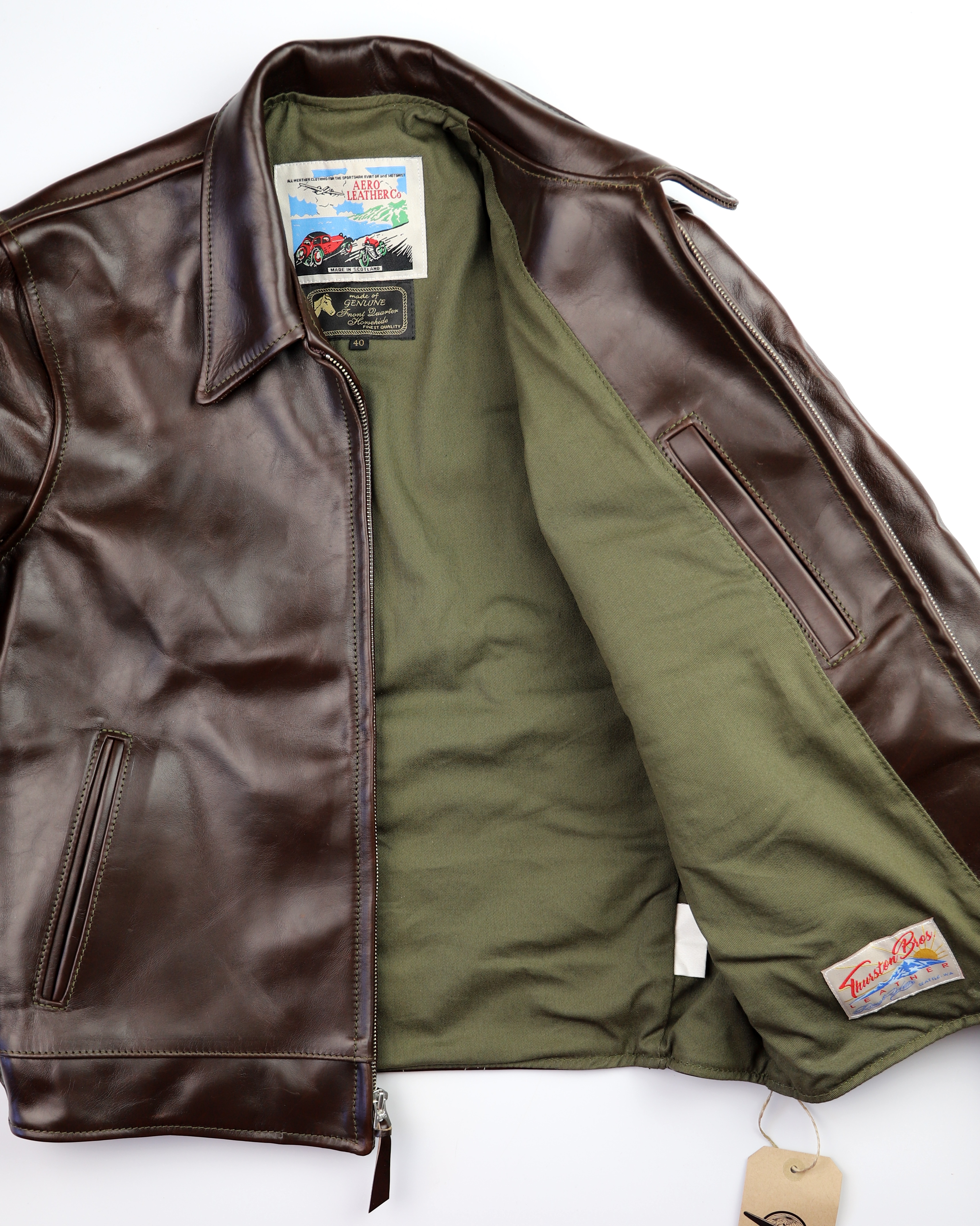 Aero Premier Highwayman Brown CXL FQHH MDJ olive cotton drill lining.jpg