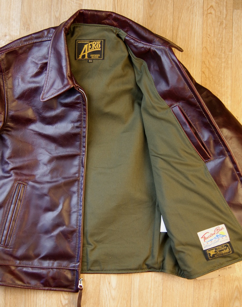 Aero Premier Highwayman Cordovan CXL Steerhide UX9 olive cotton drill lining.jpg