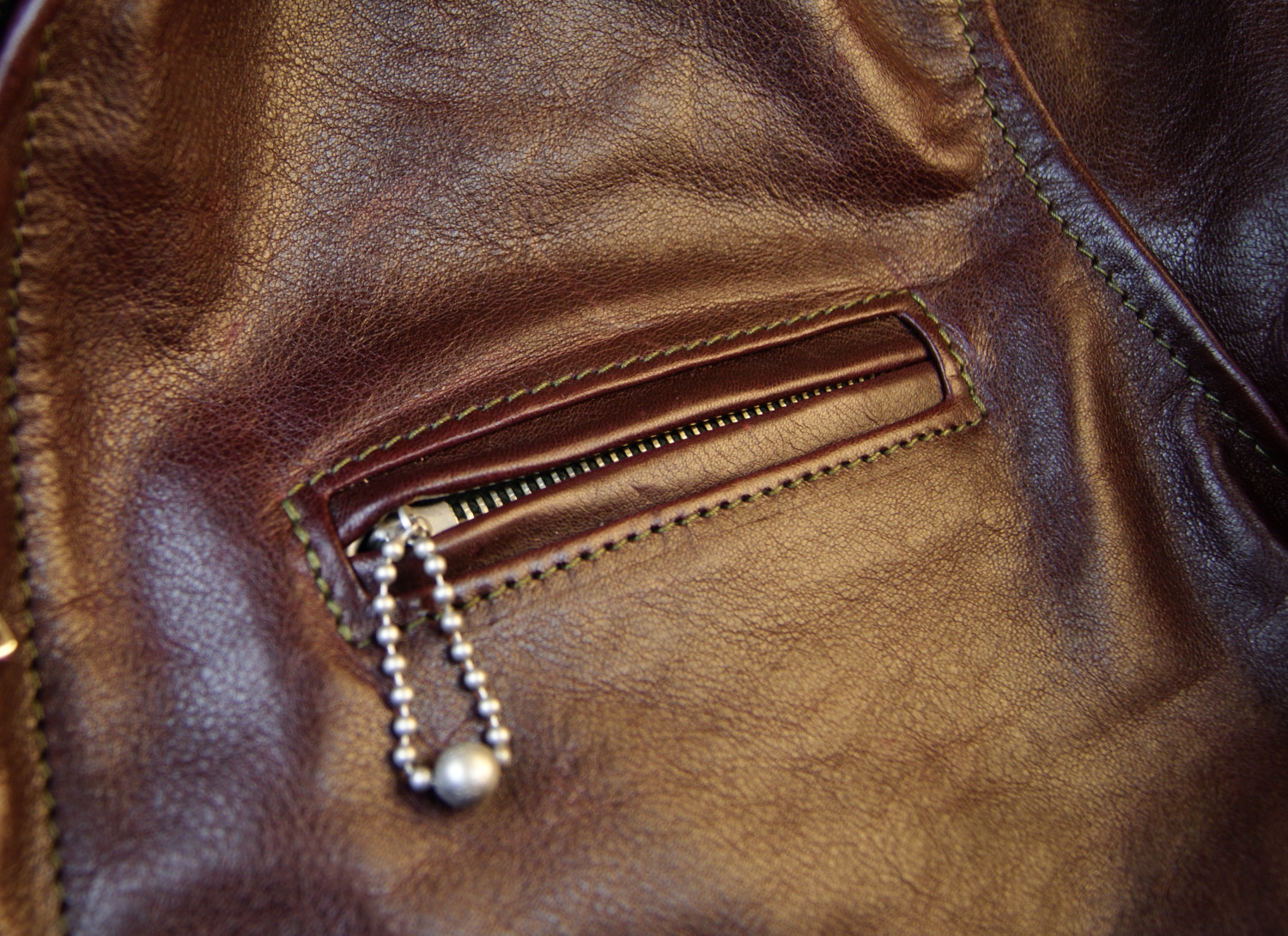 Aero Premier Highwayman Cordovan Vicenza Horsehide CL3 chest pocket.jpg