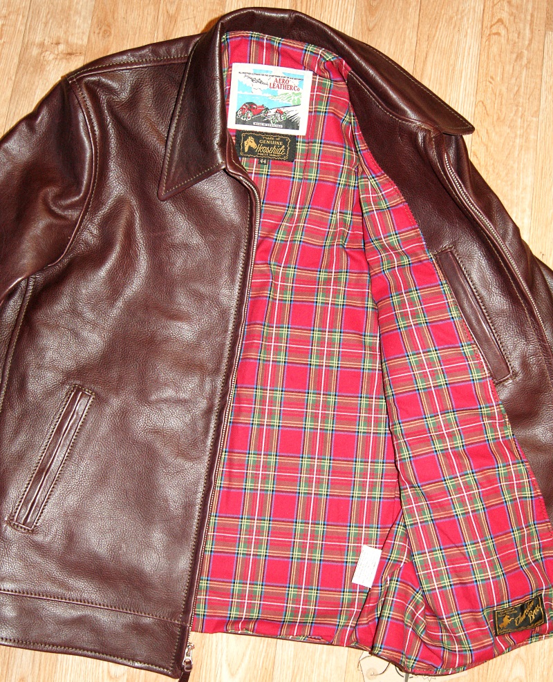 Aero Premier Highwayman Cordovan Vicenza Horsehide Highwayman 44 cotton Stewart tartan lining.jpg