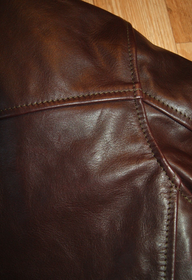 Aero Premier Highwayman Cordovan Vicenza Horsehide size 42 shoulder grain.jpg