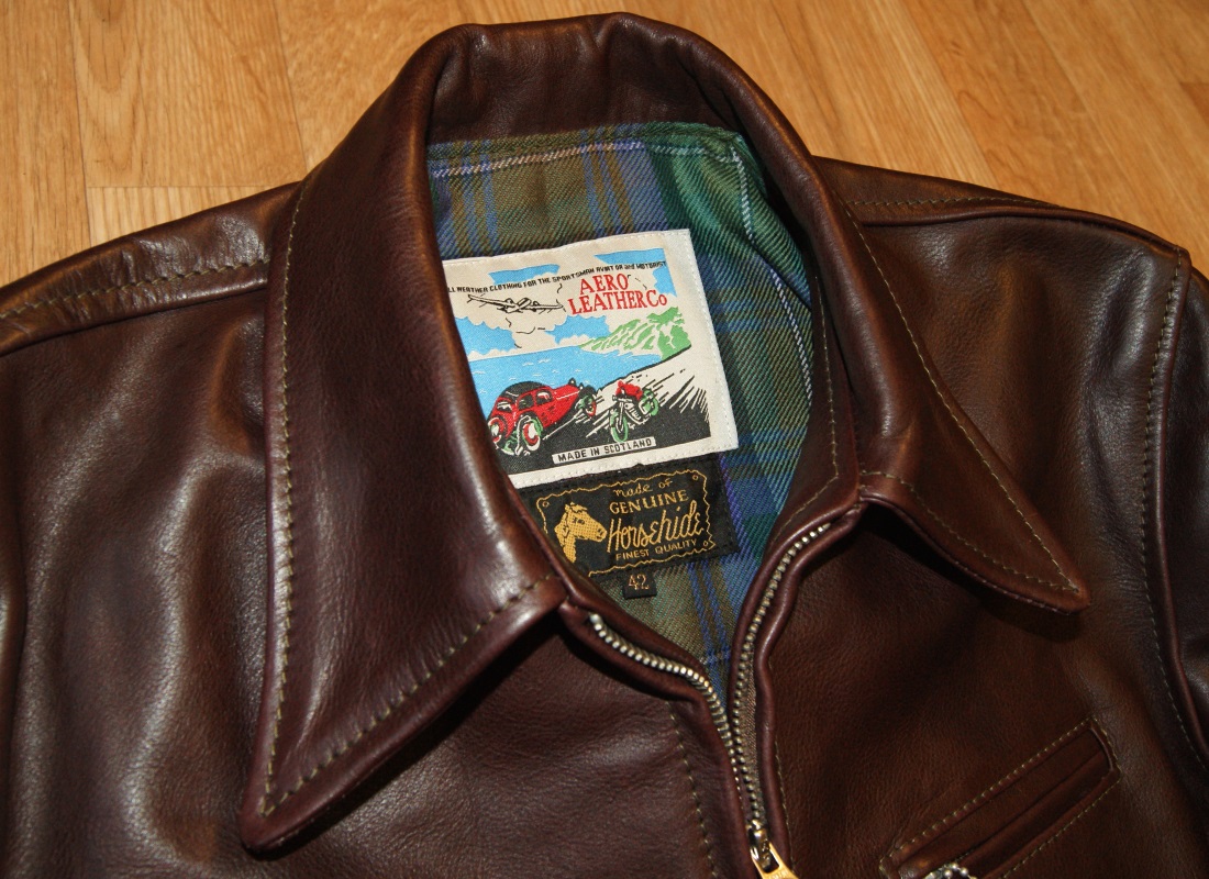 Aero Premier Highwayman Cordovan Vicenza Horsehide size 42 tag.jpg