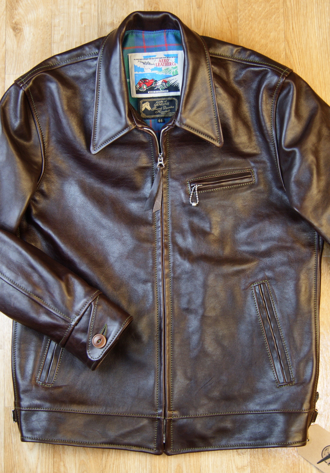 Aero Premier Highwayman Dark Seal Vicenza Horsehide WLE front.jpg