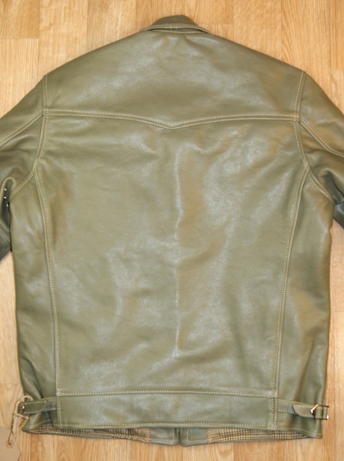 Aero Premier Highwayman Olive Vicenza Horsehide back.jpg