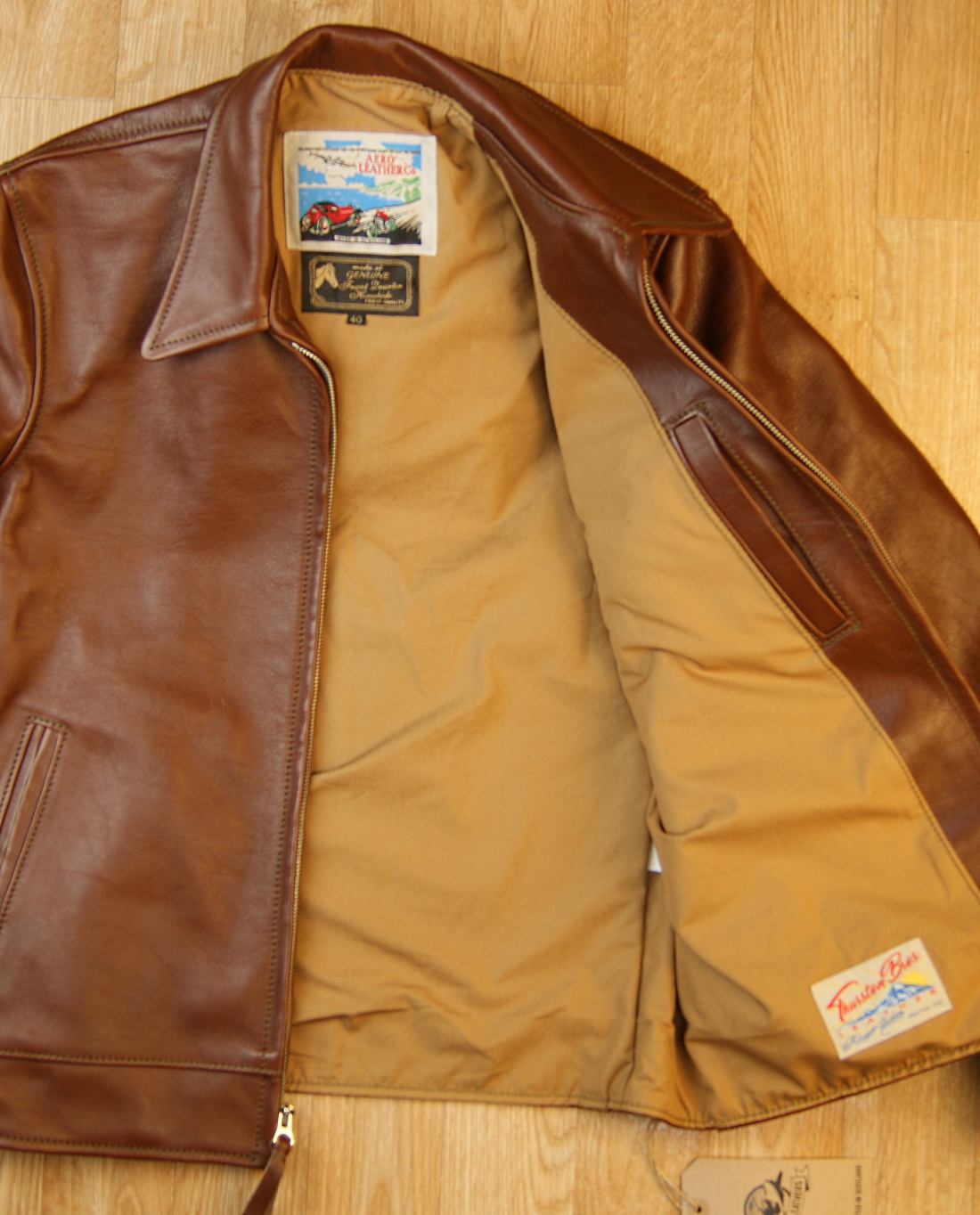 Aero Premier Highwayman Russet Vicenza Horsehide CDJ tan cotton lining.jpg