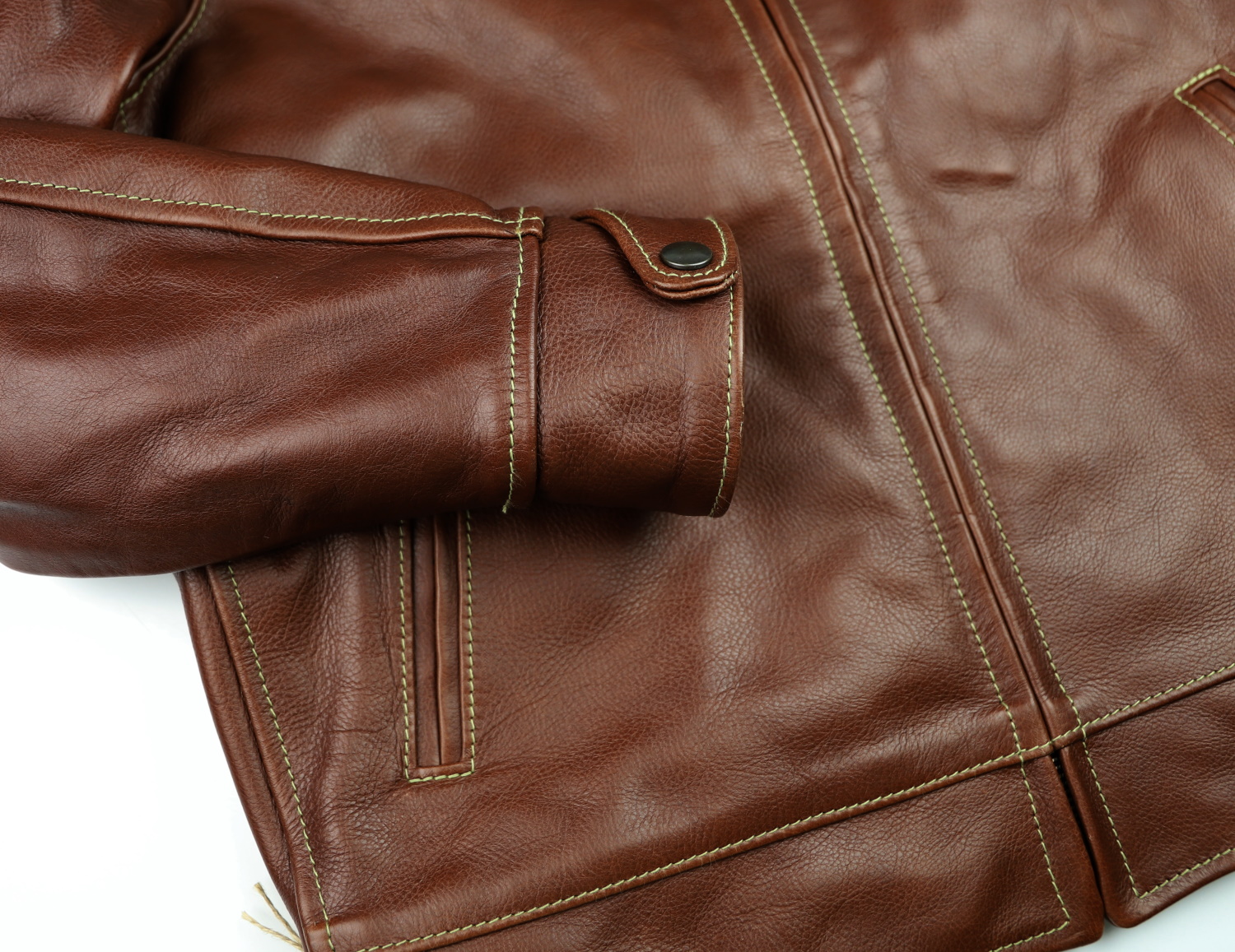 Aero Premier Highwayman Russet Vicenza Horsehide KJ6 button cuff.jpg