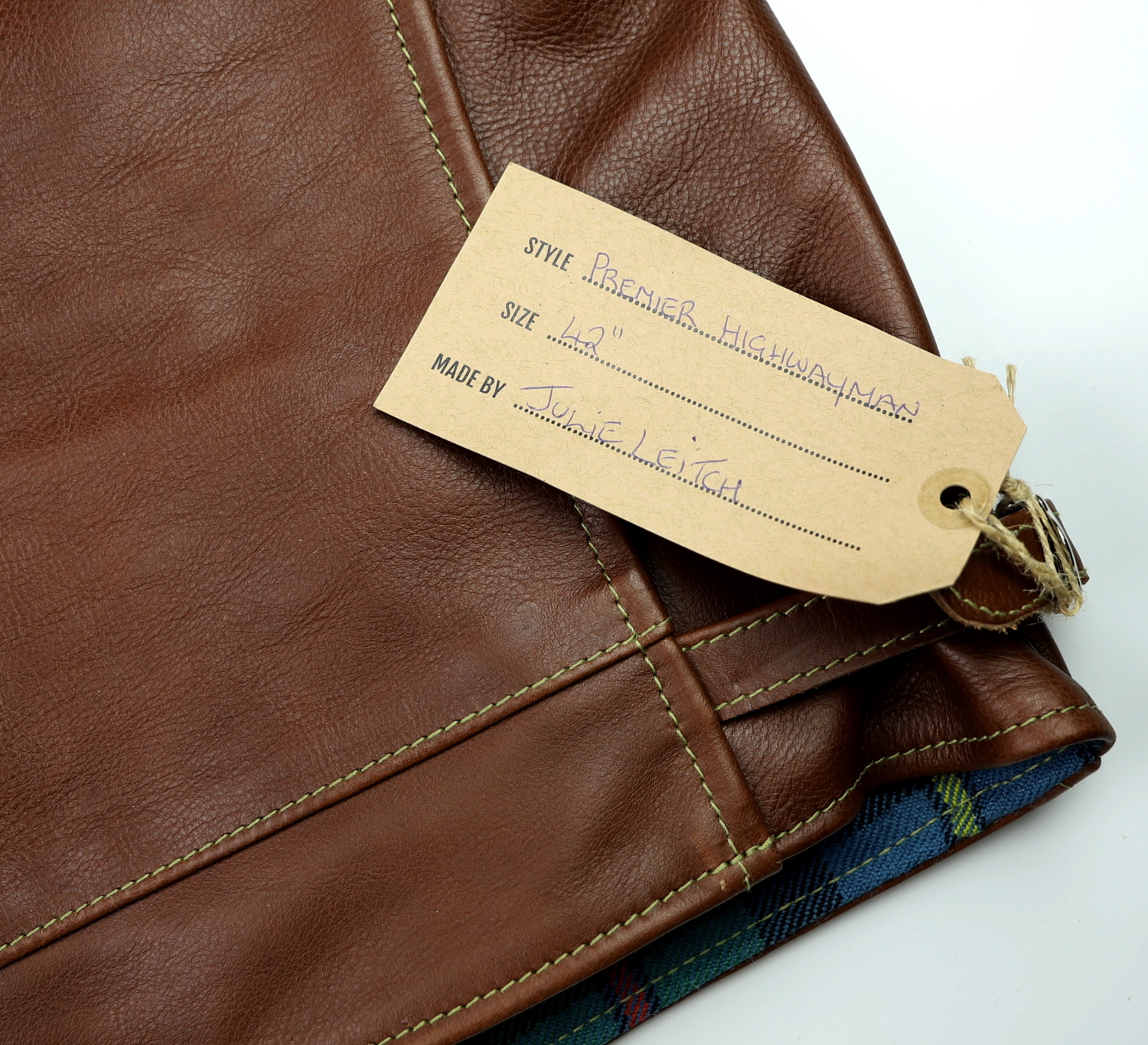 Aero Premier Highwayman Russet Vicenza Horsehide KJ6 name tag.jpg