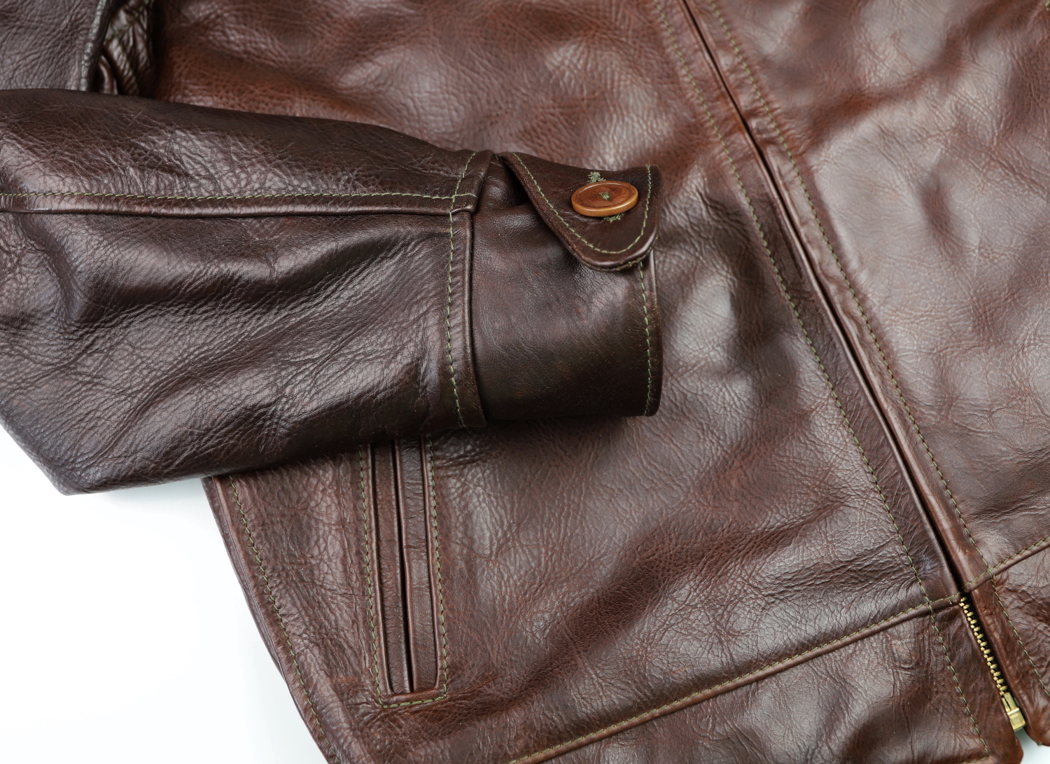 Aero Premier Highwayman Tumbled Brown CXL FQHH AN3 button cuff.jpg