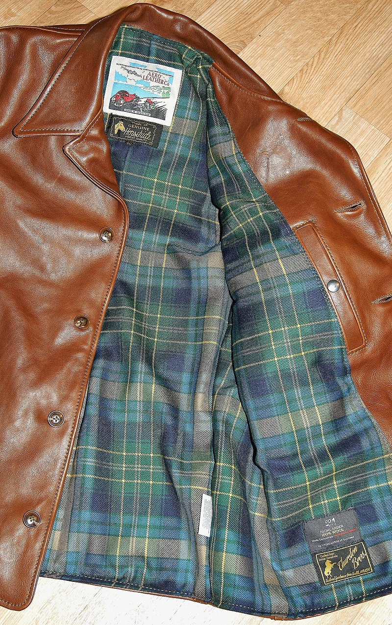 Aero Premier Maxwell Russet Vicenza Horsehide Eildon tartan wool lining.jpg