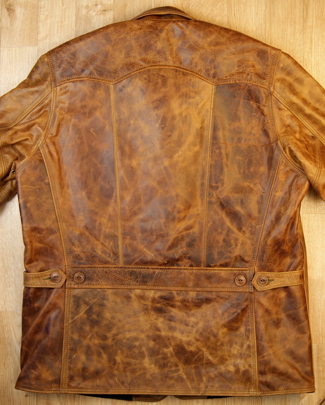 Aero Premier Work Coat Battered Tan back.jpg