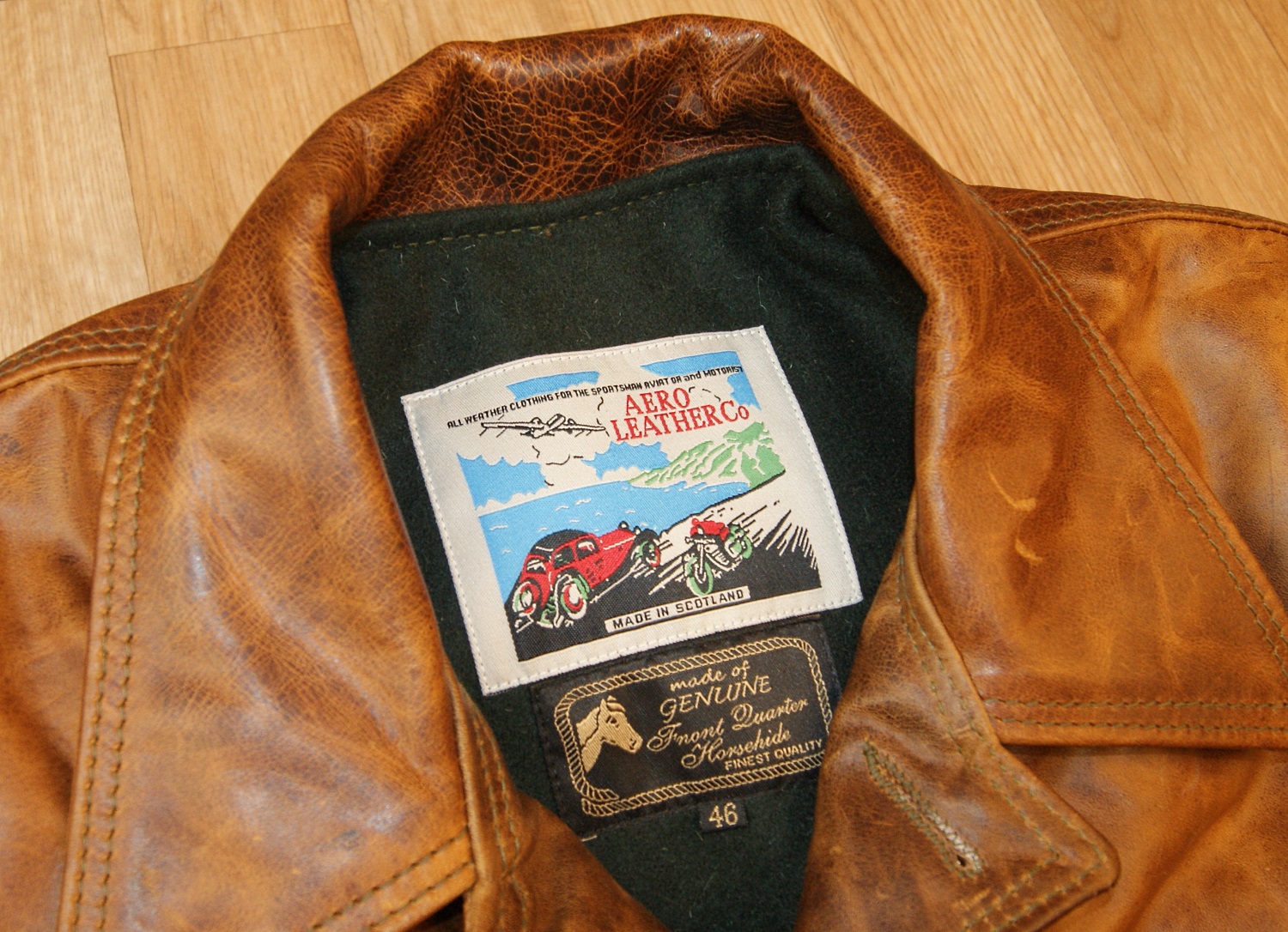 Aero Premier Work Coat Battered Tan tag.jpg