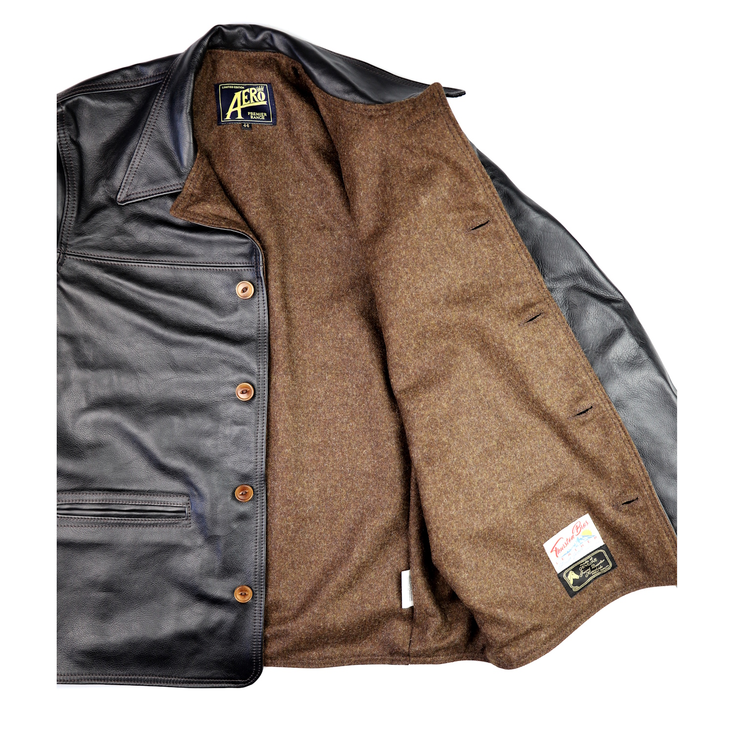 Aero Premier Work Coat Blackened Brown Vicenza Brown Melton wool lining IG square.jpg