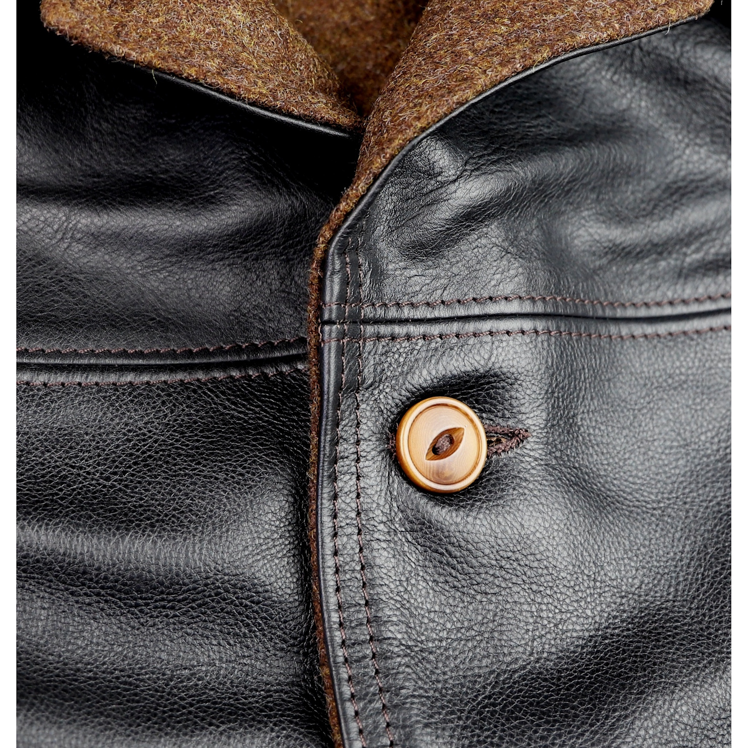 Aero Premier Work Coat Blackened Brown Vicenza button IG square.jpg