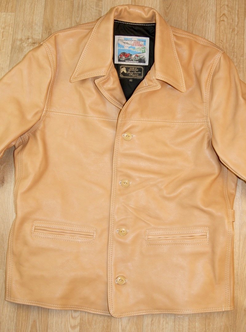 Aero Premier Work Coat Natural Vicenza Horsehide front.jpg