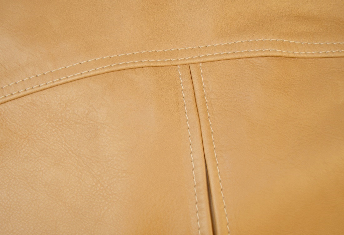 Aero Premier Work Coat Natural Vicenza Horsehide yoke stitching.jpg