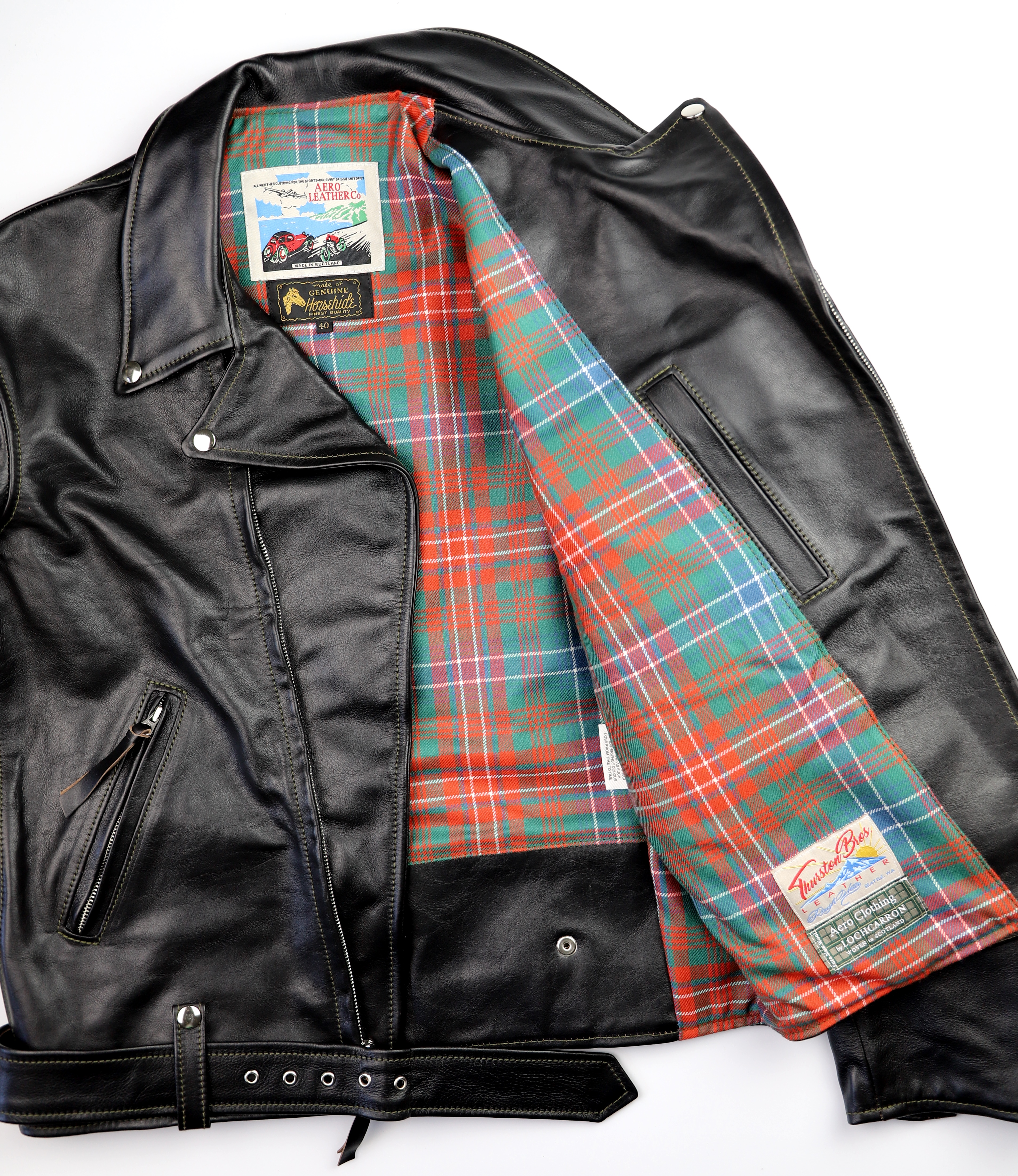 Aero Ridley Blackened Brown Vicenza Horsehide DHC6 Wilson Ancient tartan lining.jpg