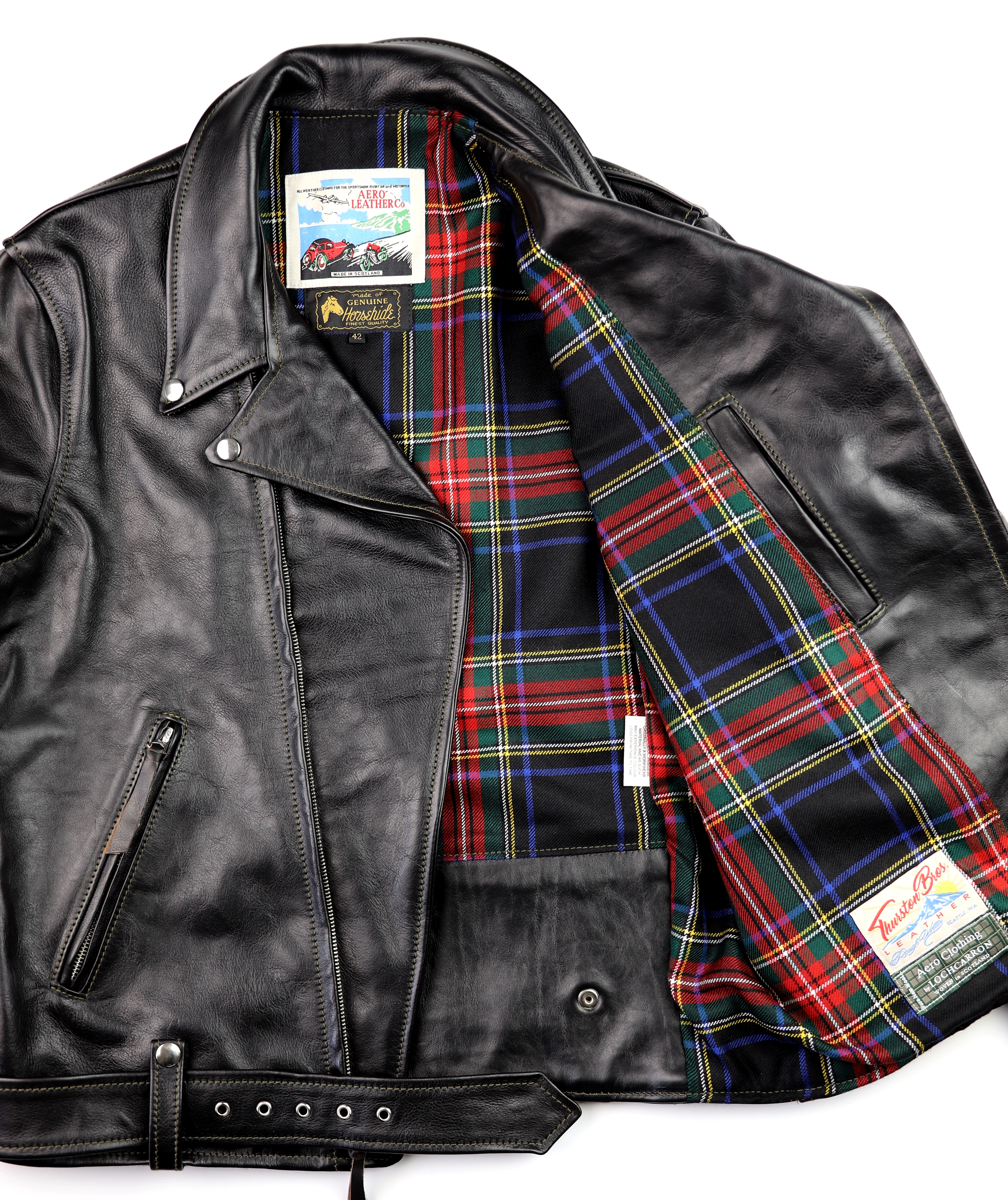 Aero Ridley Blackened Brown Vicenza Horsehide FOD Black Stewart tartan lining.jpg