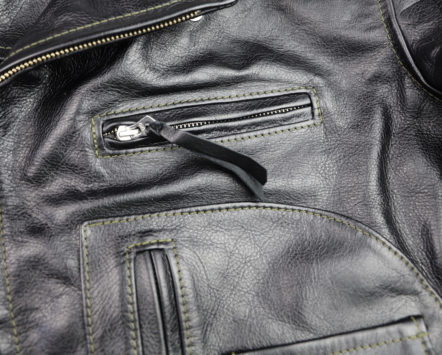 Aero Ridley Blackened Brown Vicenza Horsehide QN8 chest pocket.jpg