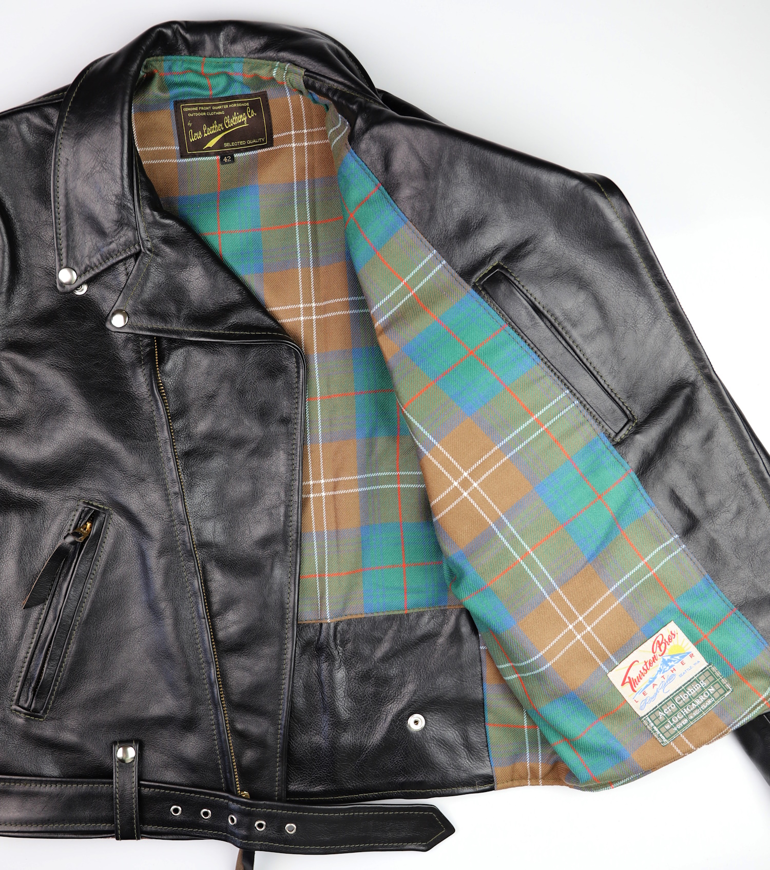 Aero Ridley Blackened Brown Vicenza Horsehide Y32 Chisholm Hunting Ancient tartan lining.jpg