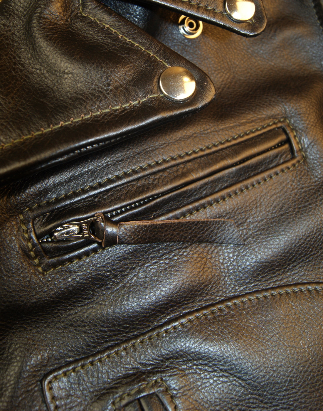 Aero Ridley Blackened Brown Vicenza Horsehide YC6 chest pocket.jpg