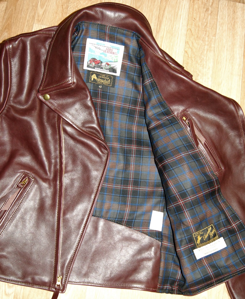 Aero Ridley Cordovan Vicenza Horsehide size 42 Capercaillie tartan lining.jpg