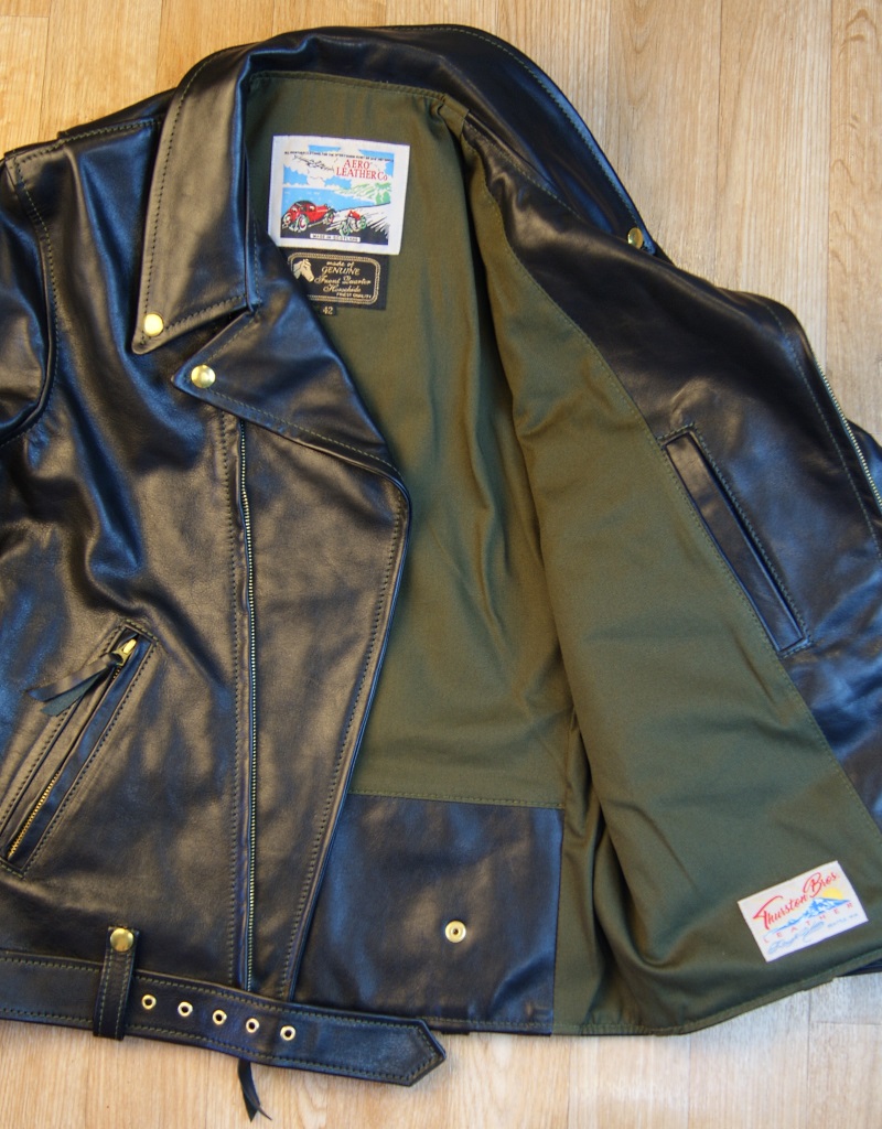 Aero Ridley D-Pocket Black Vicenza Horsehide UF8 olive cotton drill.jpg