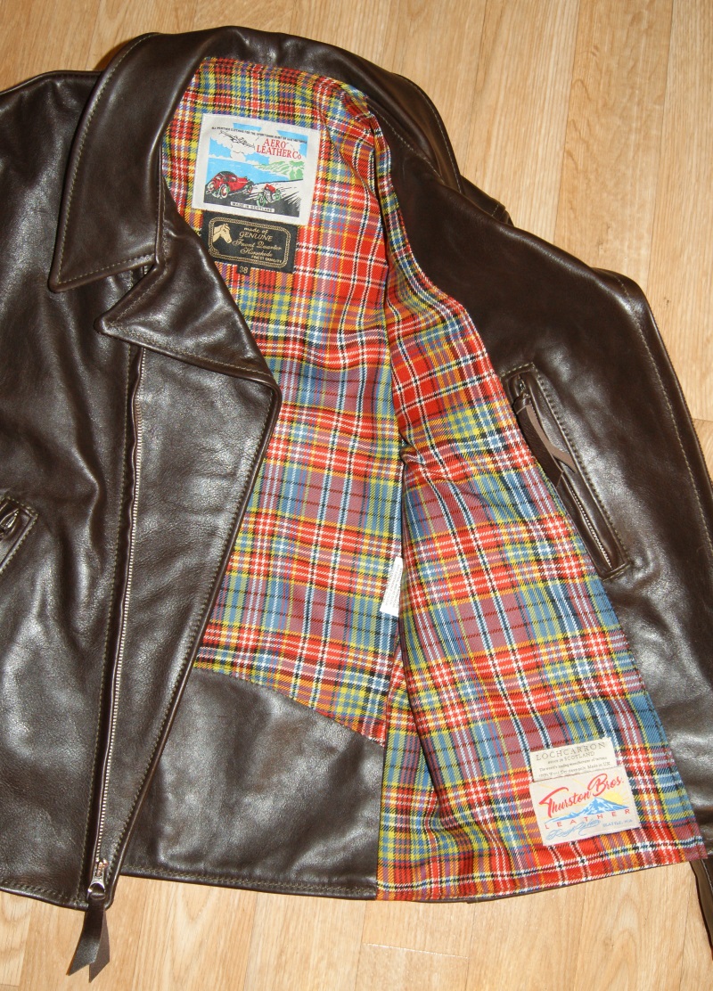 Aero Ridley Dark Seal Vicenza Horsehide 6M9 Ogilvie of Airlie Ancient tartan lining.jpg