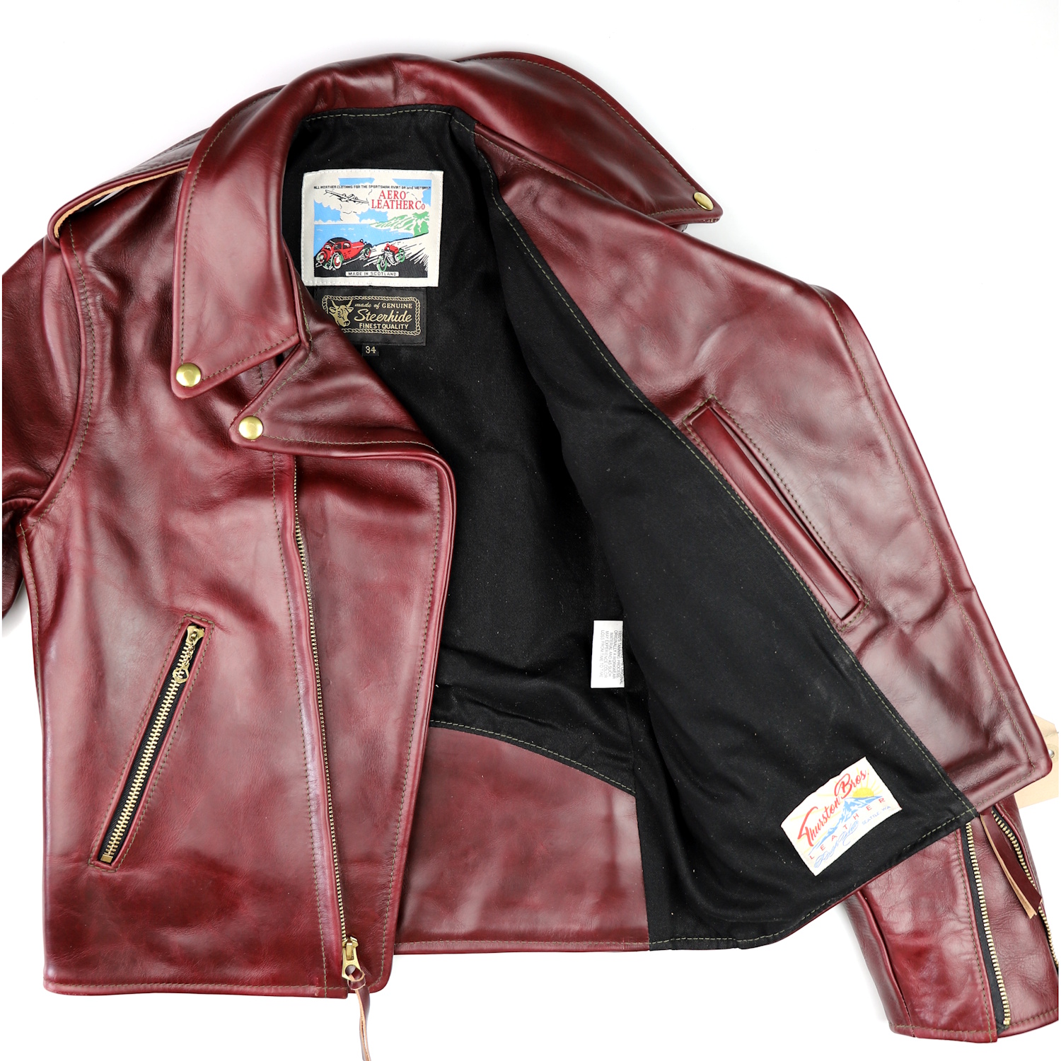 Aero Ridley Indian Ranger Cordovan CXL Steerhide black cotton drill lining.jpg