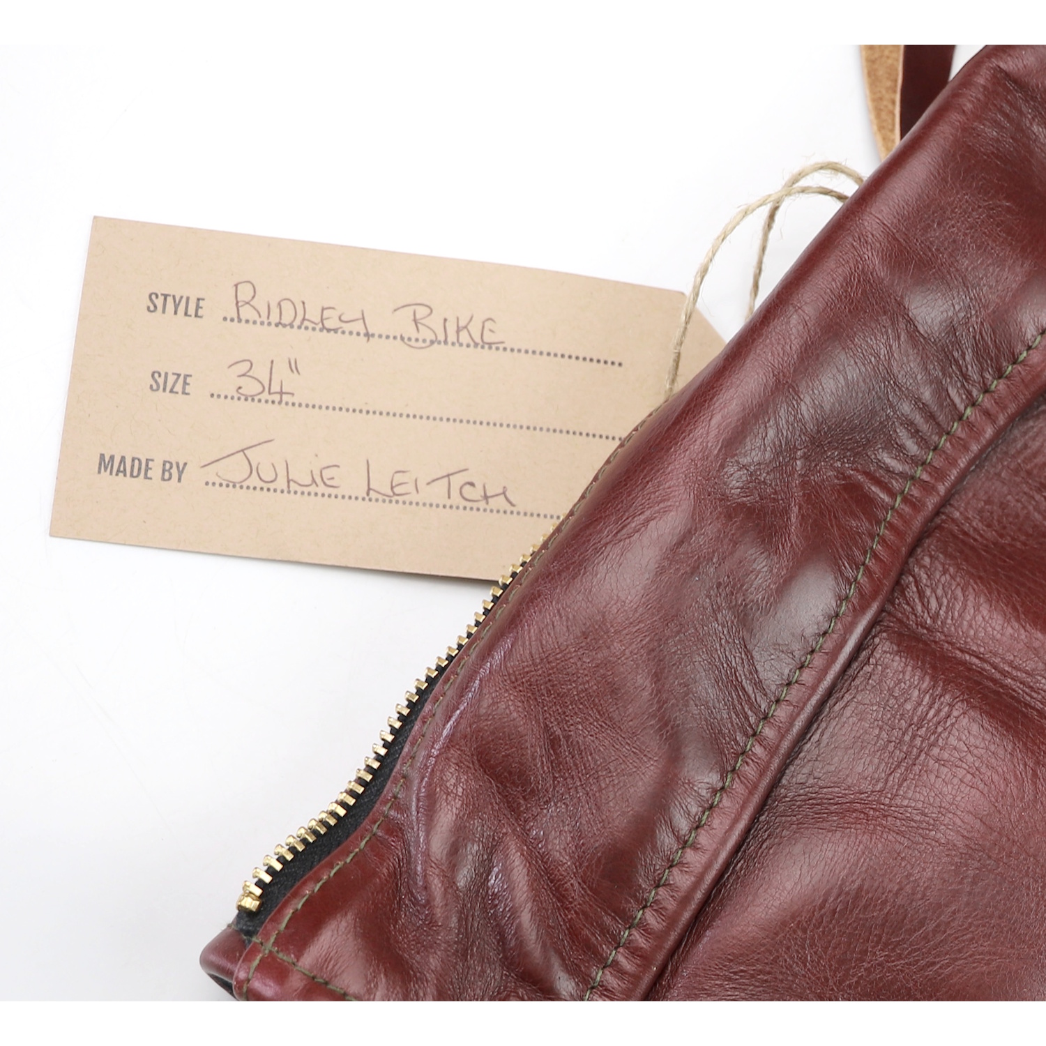 Aero Ridley Indian Ranger Cordovan CXL Steerhide name tag.jpg