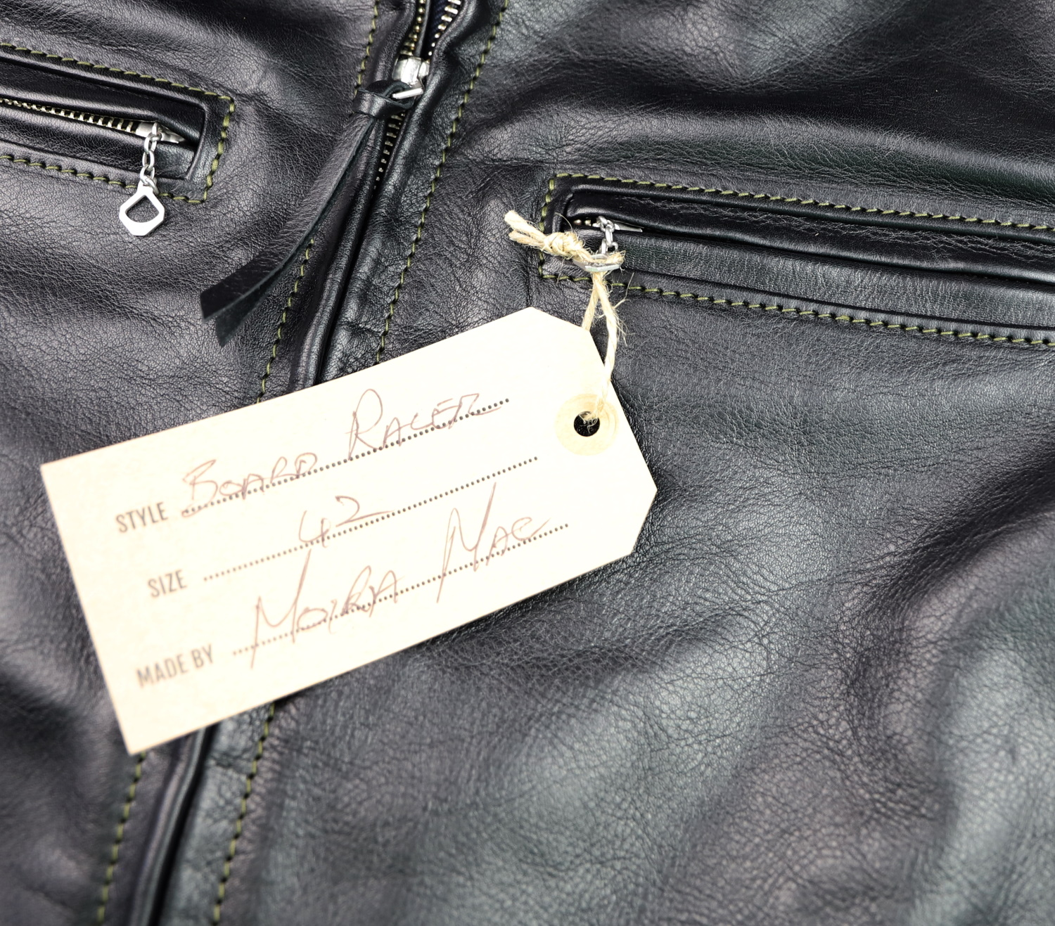 Aero Seven Black Vicenza Horsehide 7FR name tag.jpg