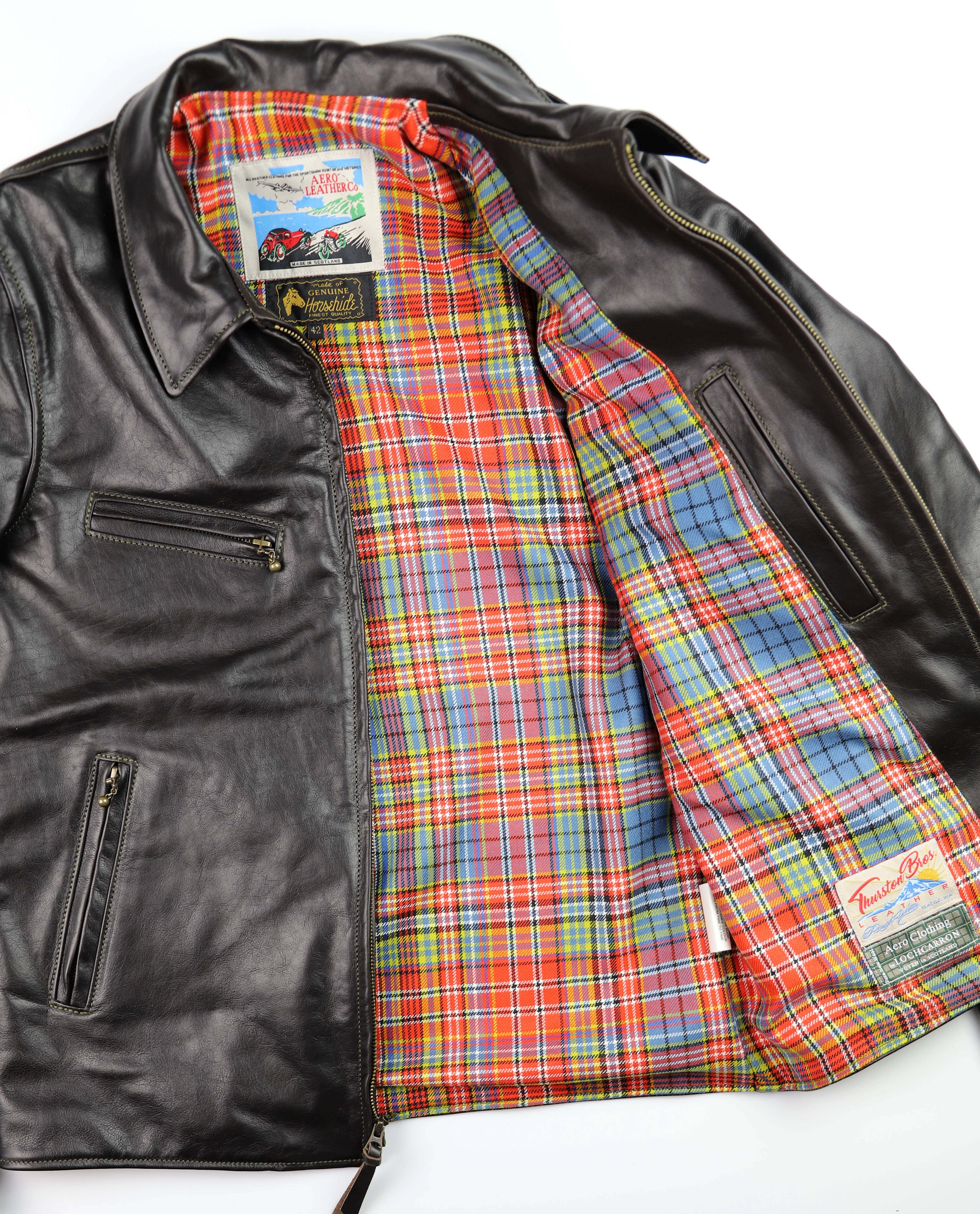 Aero Seven Blackened Brown Vicenza DTB Ogilvie of Airlie Ancient tartan lining.jpg