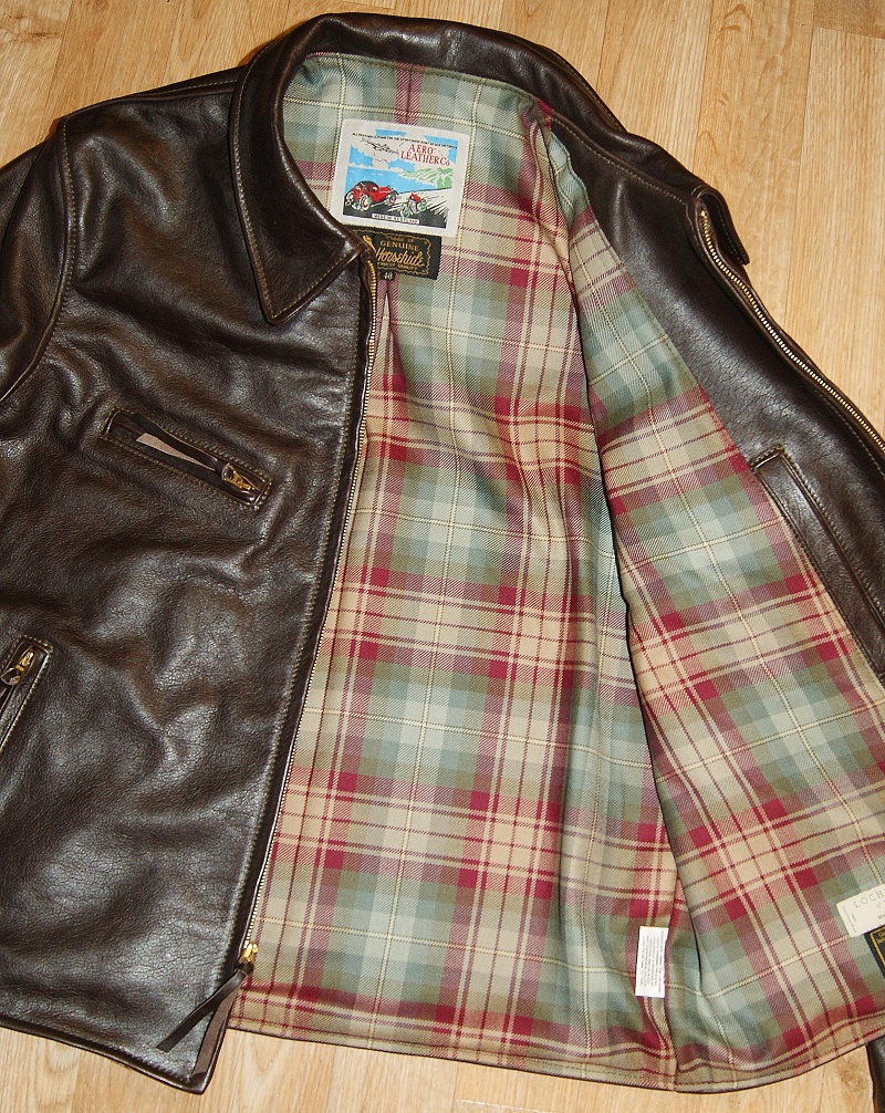 Aero Seven Board Racer Dark Seal Vicenza Horsehide 48 Auld Scotland tartan lining.jpg