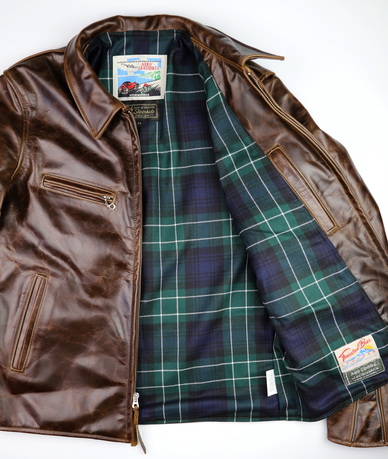 Aero Seven Dark Maple Bainbridge Cowhide UD7 Abercrombie Modern tartan lining.jpg