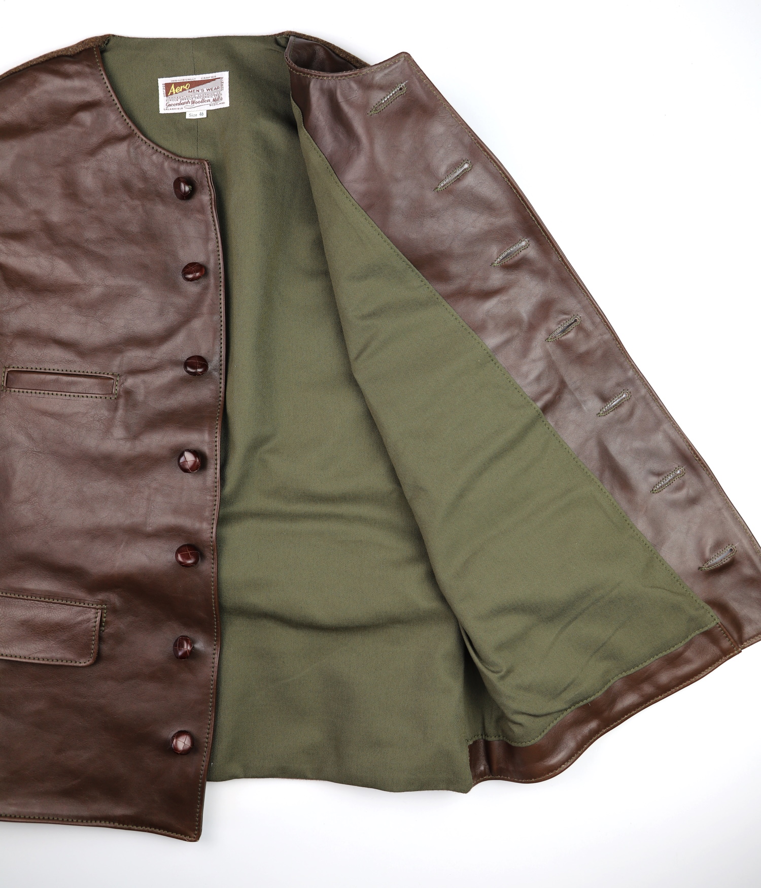 Aero Shackleton Seal Vicenza 46Y olive cotton drill lining.jpg