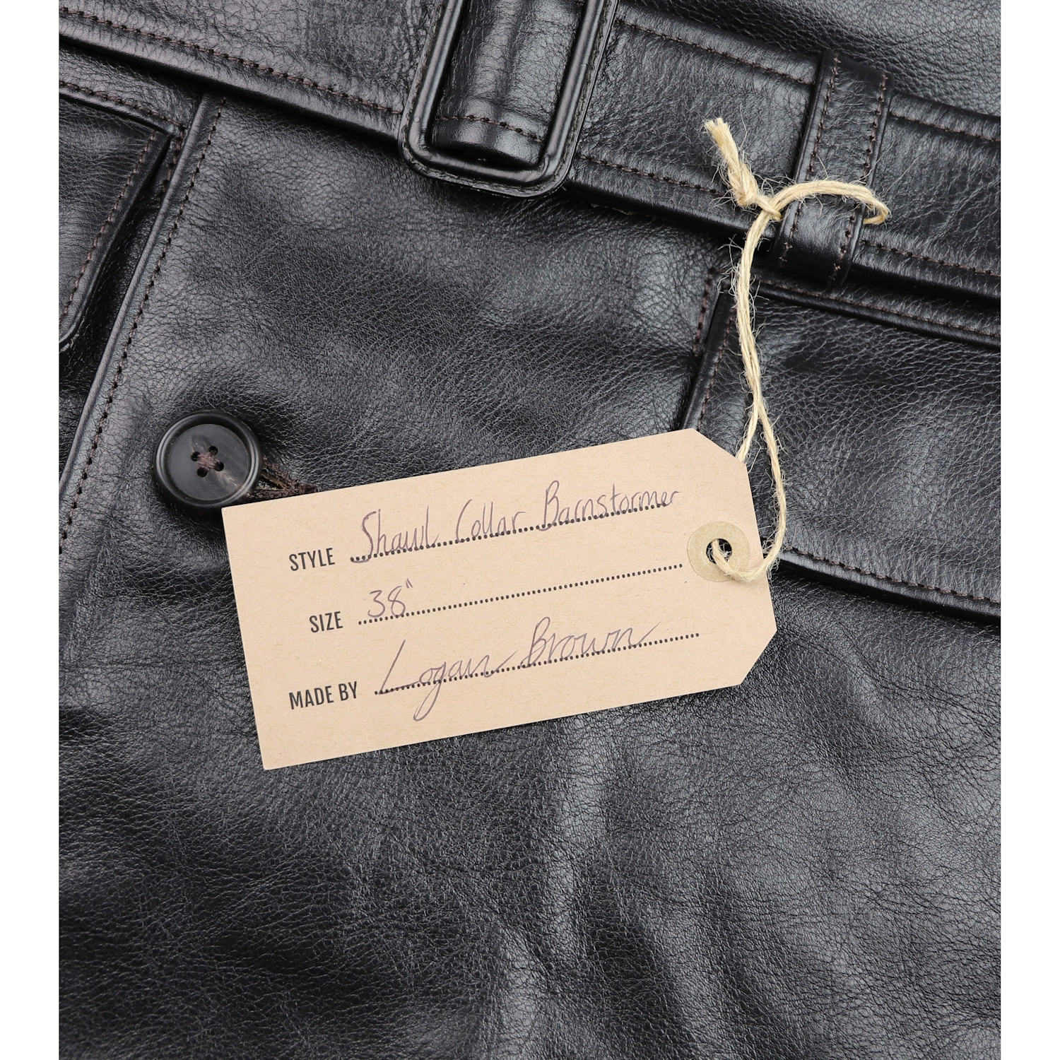 Aero Shawl Collar Barnstormer Blackened Brown Vicenza DP4 name tag.jpg