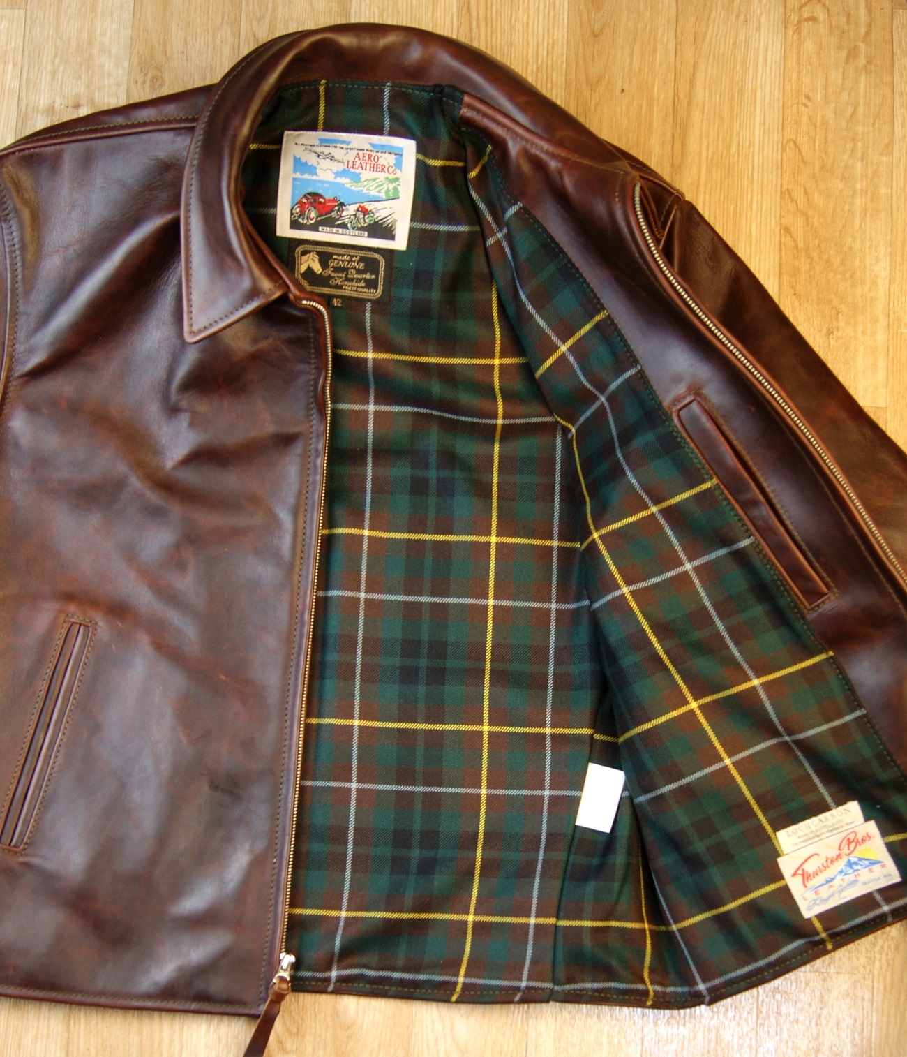 Aero Sheene Brown CXL FQHH LMD8 Buchanon Hunting Modern tartan lining.jpg