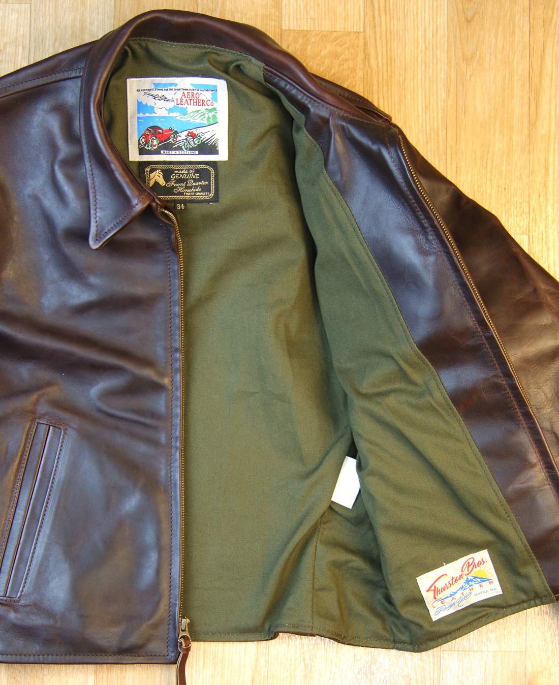 Aero Sheene Brown CXL FQHH SJ8 olive cotton drill lining.jpg