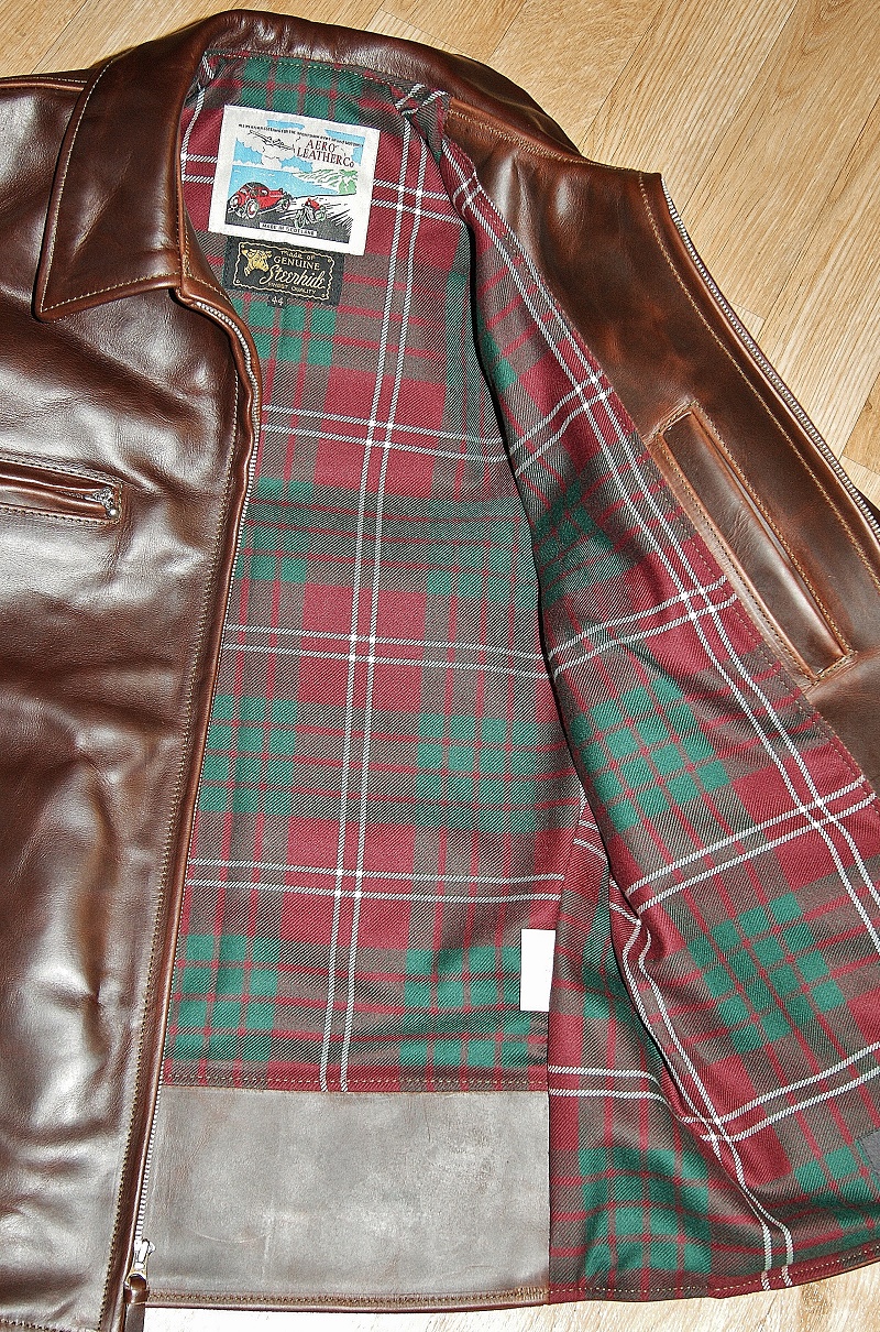 Aero Sheene Brown CXL Steerhide Crawford Modern tartan lining.jpg