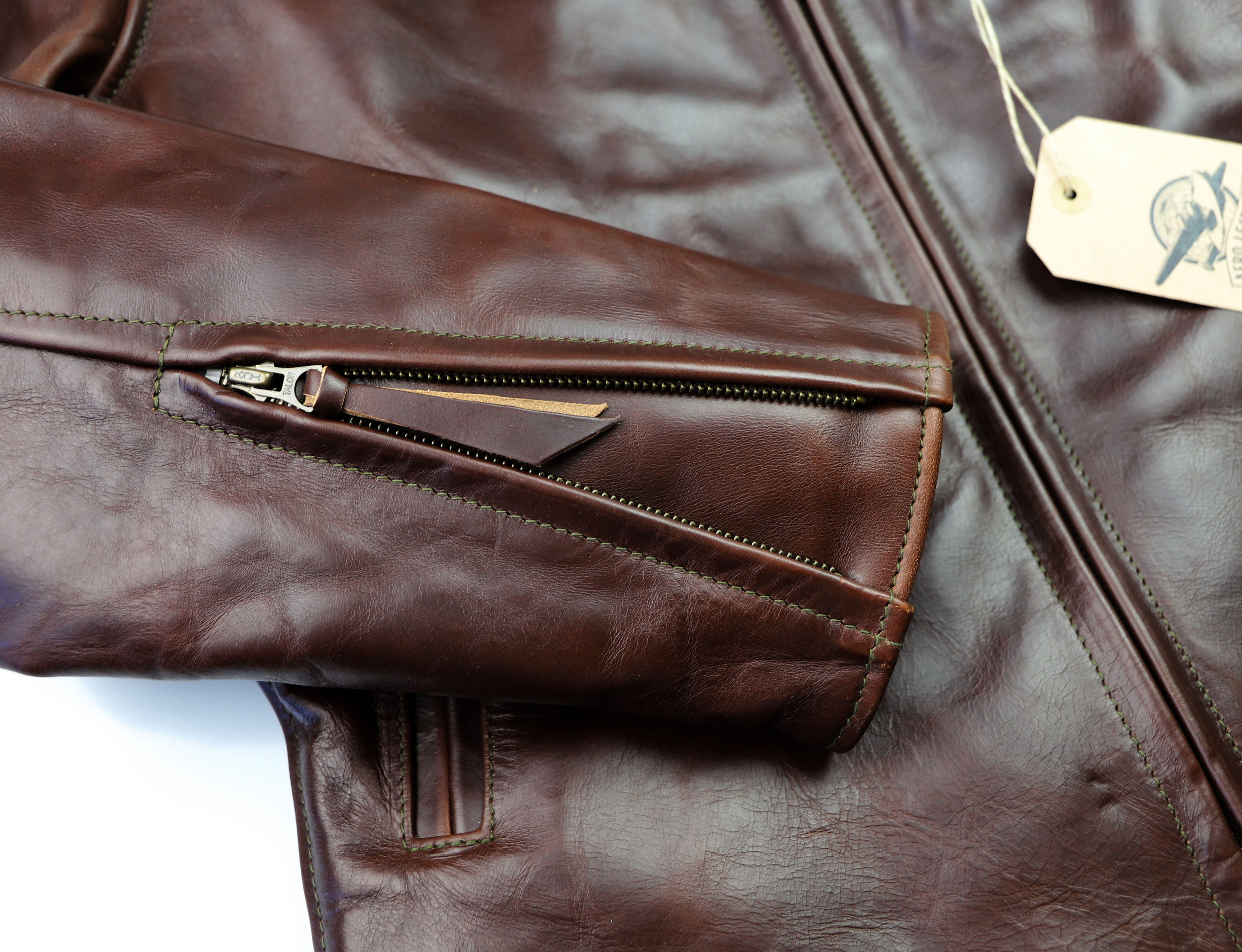 Aero Sheene Brown CXL Steerhide DN1 sleeve zipper.jpg