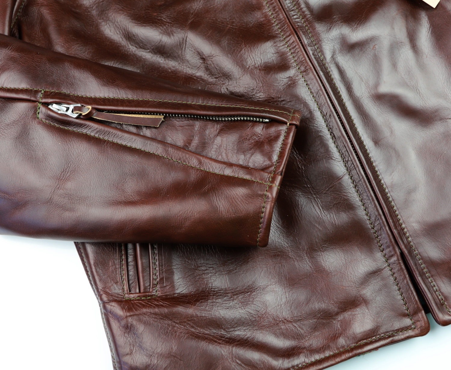 Aero Sheene Brown CXL Steerhide MR7 sleeve zipper.jpg