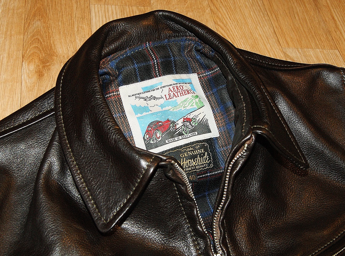 Aero Sheene Cafe' Racer Dark Seal Vicenza Horsehide tag.jpg